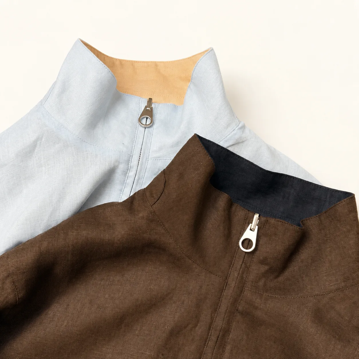 Loro Piana Style Men’s Reversible Linen Bomber Jacket - Image 6