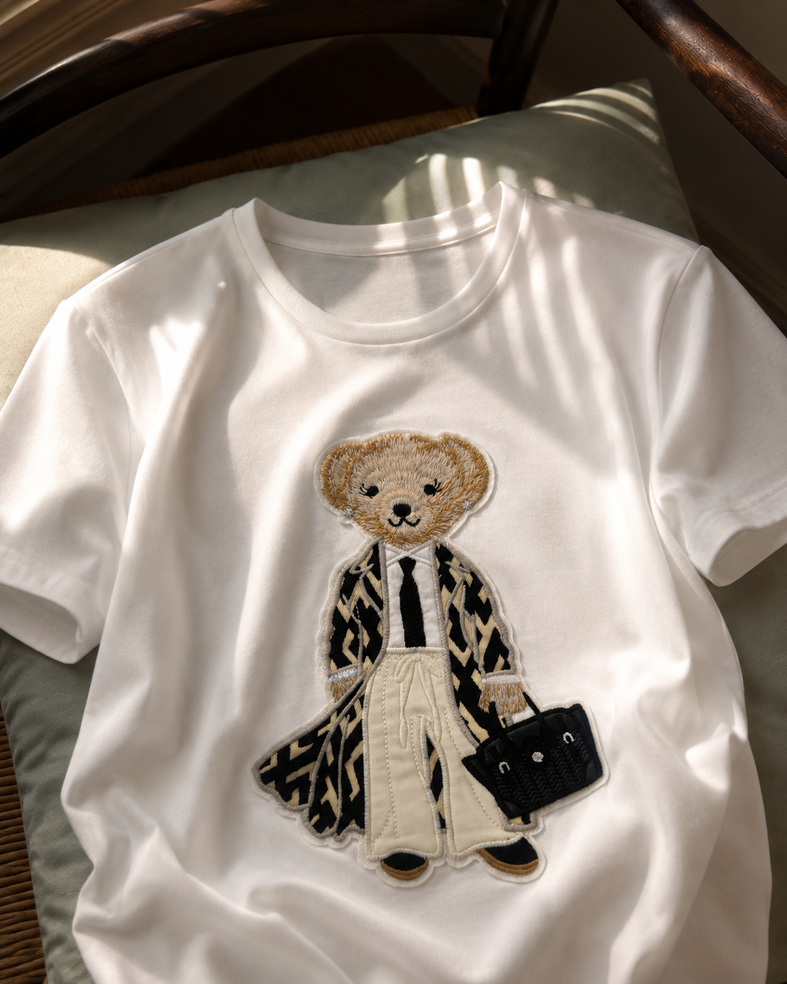 Ralph Lauren Style Polo Bear Cotton Embroidered T-Shirt - Image 2