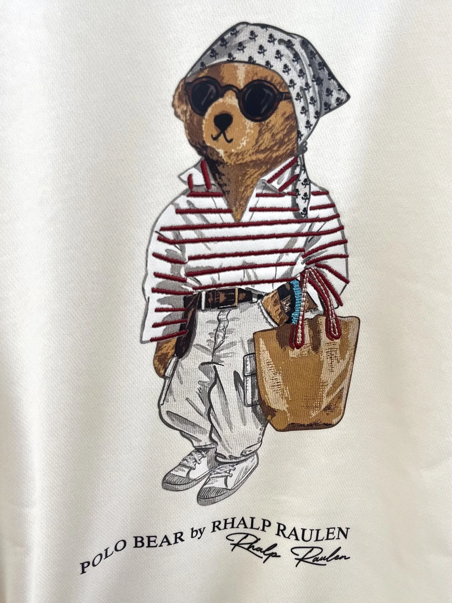 Ralph Lauren Style Polo Bear Print Short Sleeve Sweatshirt - Image 5
