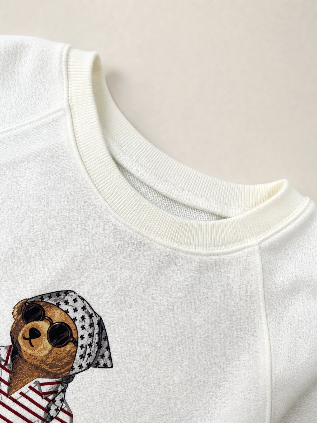 Ralph Lauren Style Polo Bear Print Short Sleeve Sweatshirt - Image 4