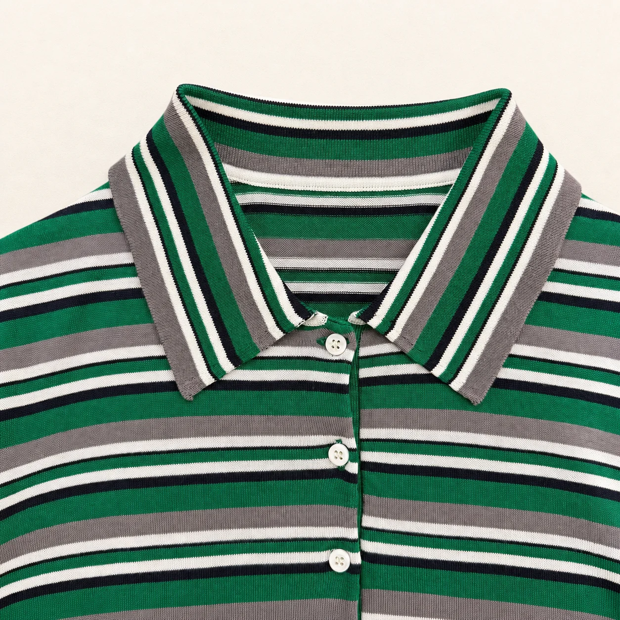 Prada Style Striped Short-Sleeve Knit Top - Image 3