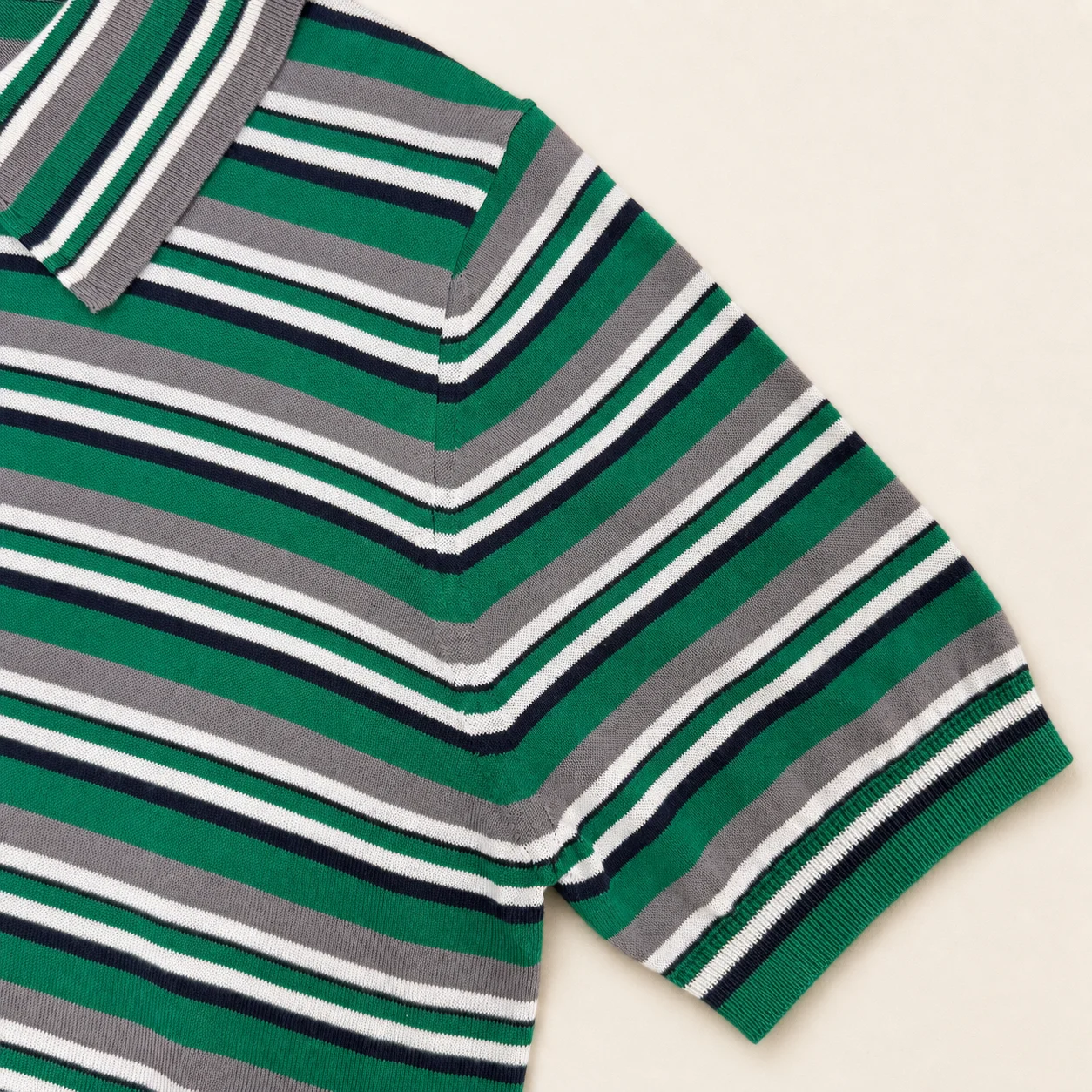Prada Style Striped Short-Sleeve Knit Top - Image 5